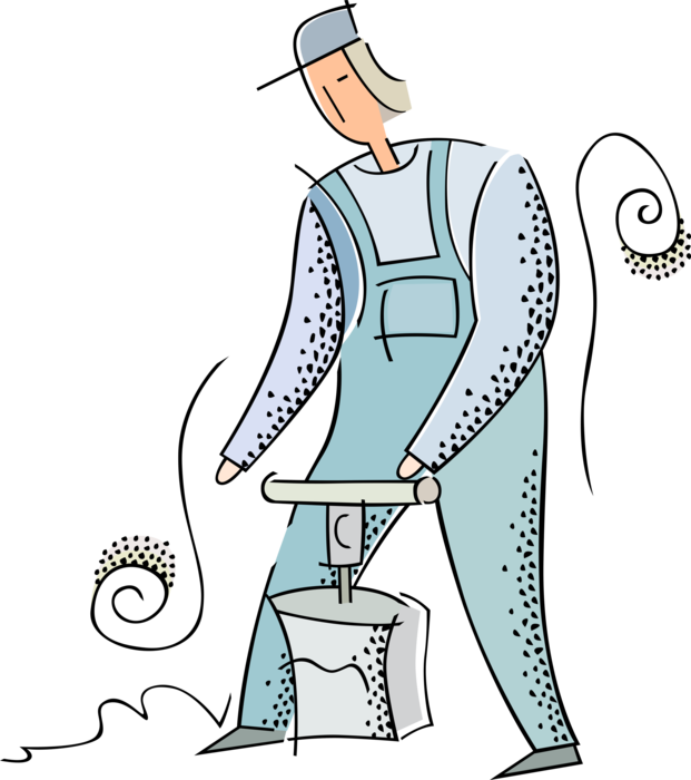 Vector Illustration of Demolition Expert with Explosives Plunger Detonator