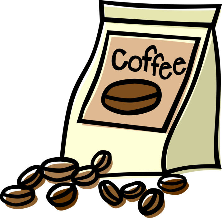 Vector Illustration of Bag of Coffee Bean Seeds of the Coffee Plant