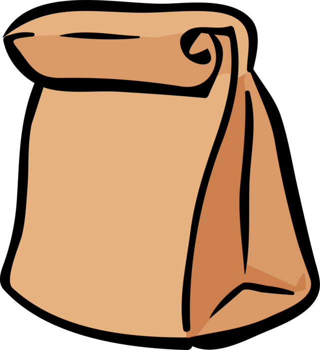 Vector Illustration of Brown Paper Lunch Bag