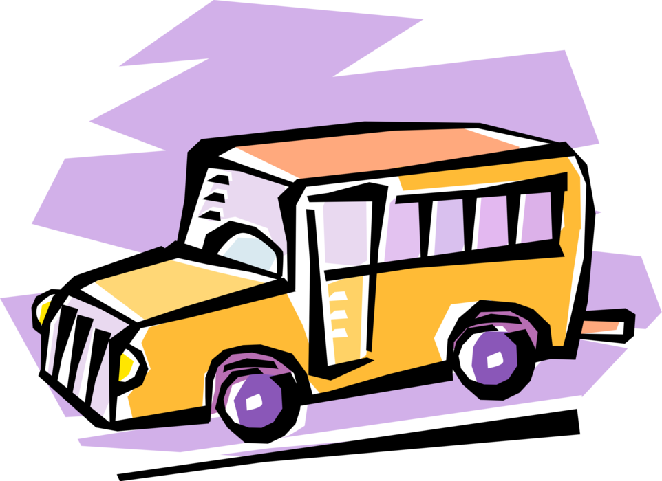 Vector Illustration of Schoolbus or School Bus used for Student Transport To and From School