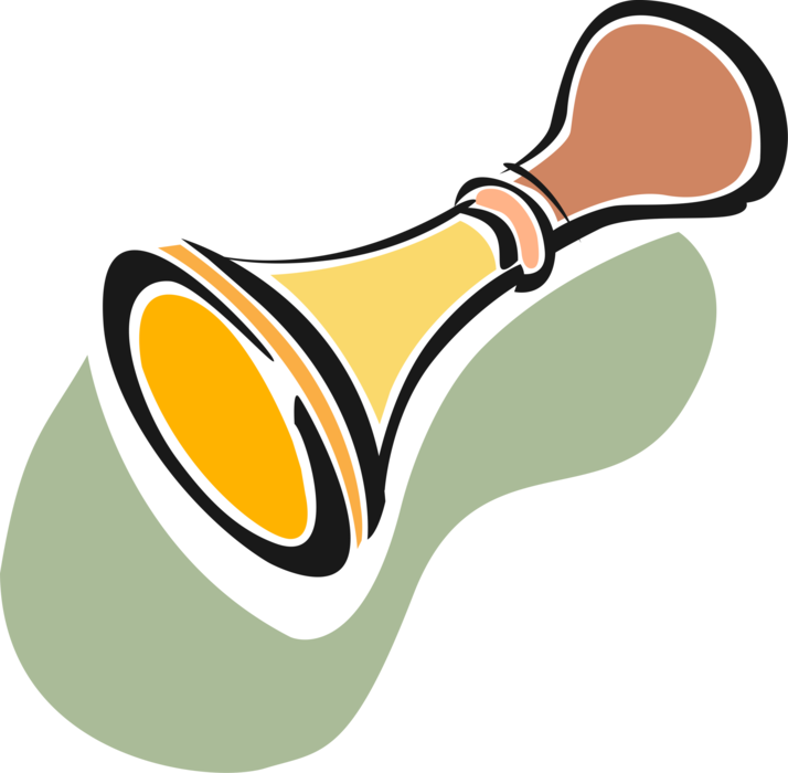 Vector Illustration of Bicycle Single Reed Bulb Horn