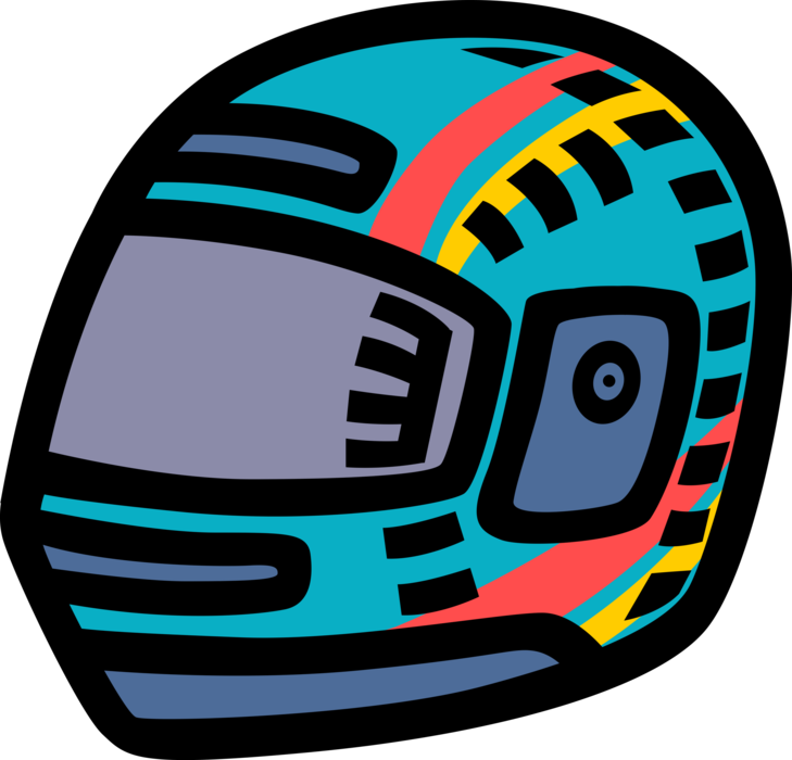 Vector Illustration of Motorcycle Helmet Protective Headgear used by Motorcycle Riders