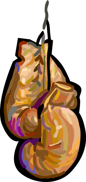 Vector Illustration of Prize Fighting Boxing Glove Cushioned Glove Worn By Boxers and Fighters