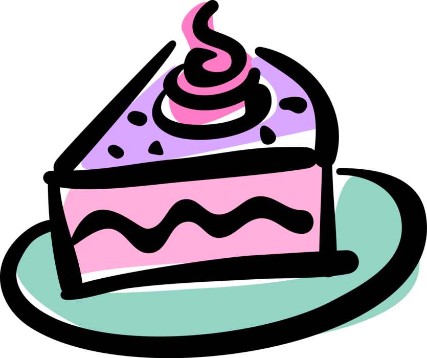 Vector Illustration of Slice of Baked Dessert Cake