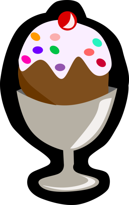 Vector Illustration of Gelato Ice Cream Sweetened Frozen Food Snack or Dessert Made from Dairy Products