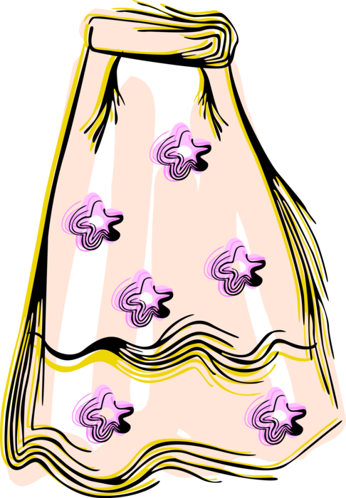 Vector Illustration of Colorful Dress Skirt Clothing Apparel Garment