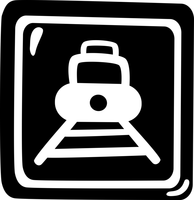 Vector Illustration of Speeding Locomotive Railway Train Traffic Sign