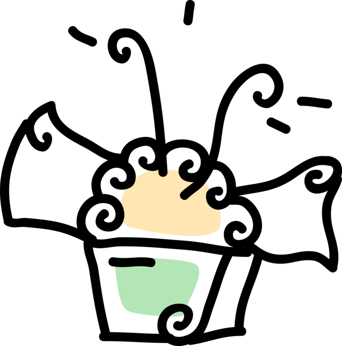 Vector Illustration of Fast Food Meal in Take-Out or Takeout Container