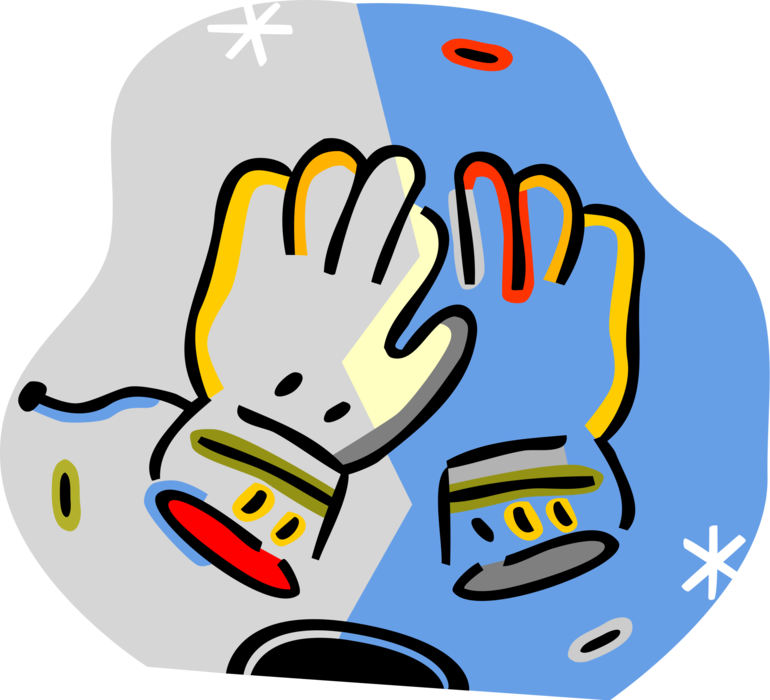 Vector Illustration of Winter Gloves Keep Hands Warm