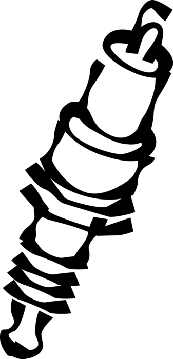 Vector Illustration of Spark Plug Ignition System to Deliver Electric Current