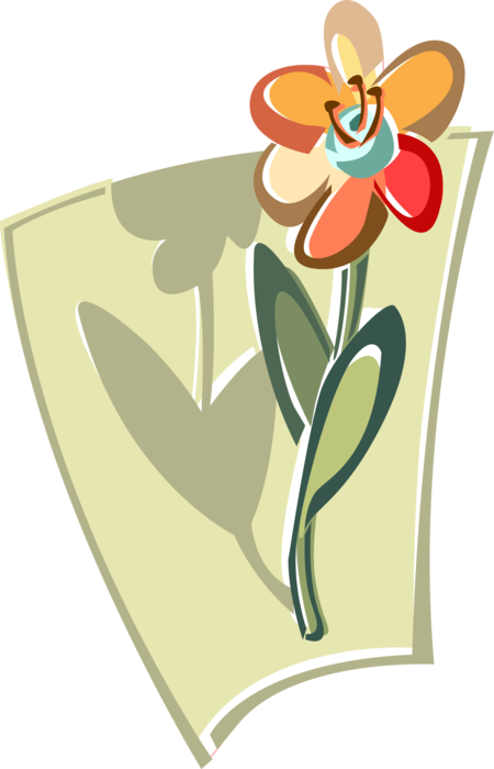 Vector Illustration of Cut Flower with Stem