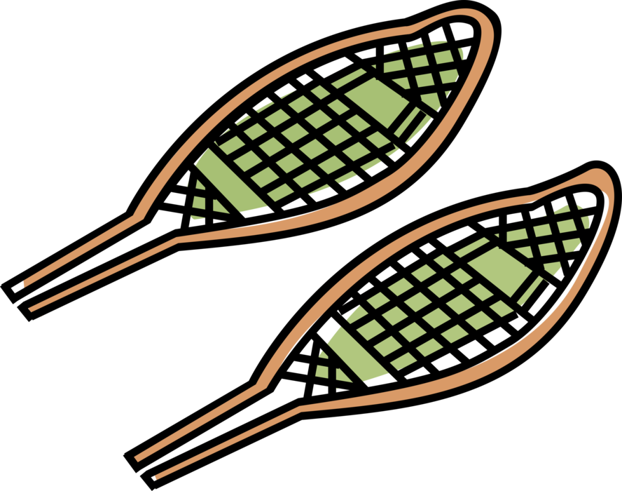 Vector Illustration of Snowshoes for Walking on Snow
