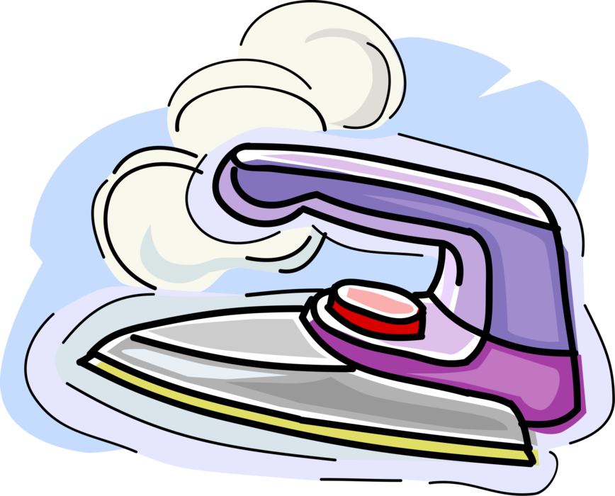 Vector Illustration of Small Appliance Electric Clothes Iron