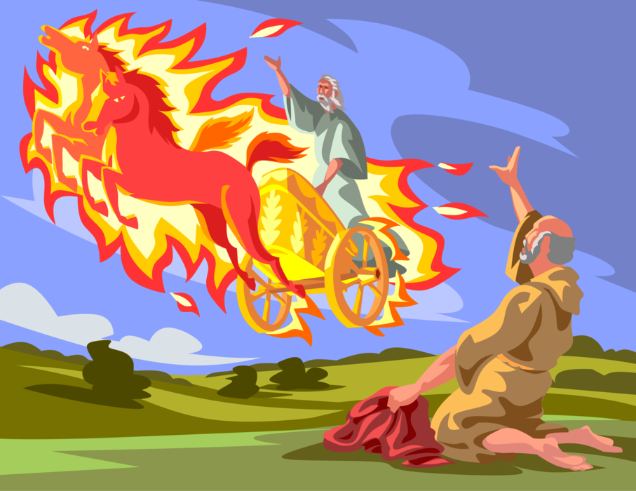 Vector Illustration of Elijah's Fire Jewish Tradition Herald of the Messiah Biblical Story