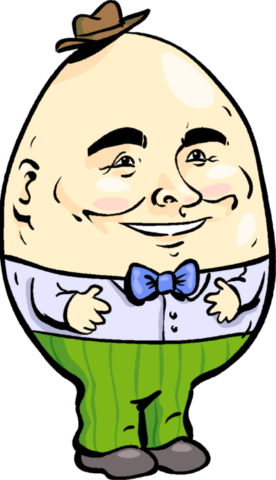 Vector Illustration of Humpty Dumpty English Nursery Rhyme Sat on the Wall