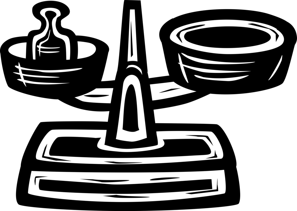 Vector Illustration of Weigh Scale Force-Measuring Device for Weight Measurement