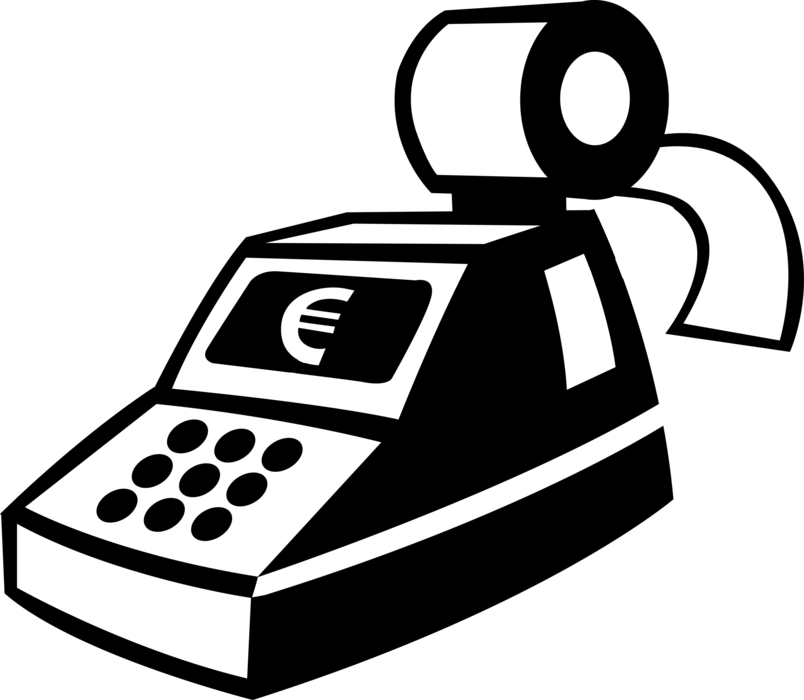 Vector Illustration of Financial Concept Calculator with European Union Euro Sign