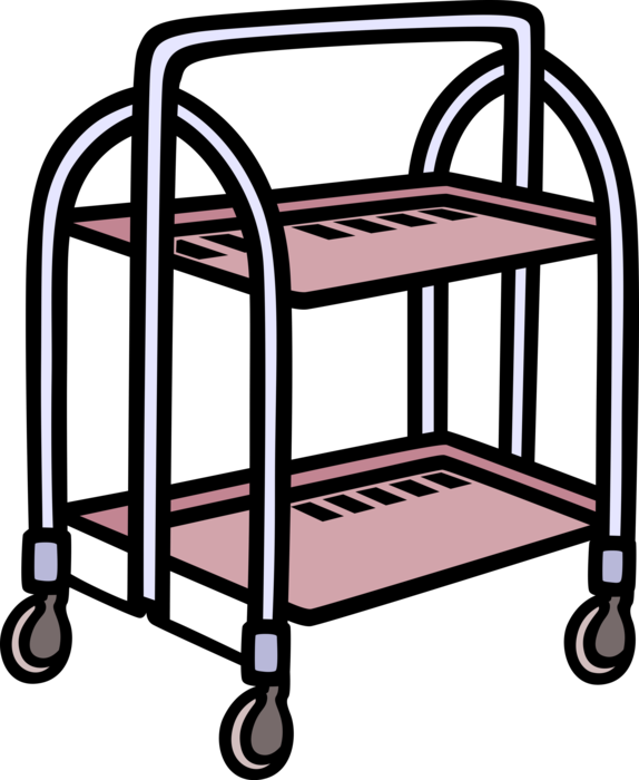 Vector Illustration of Tray or Cart on Wheels