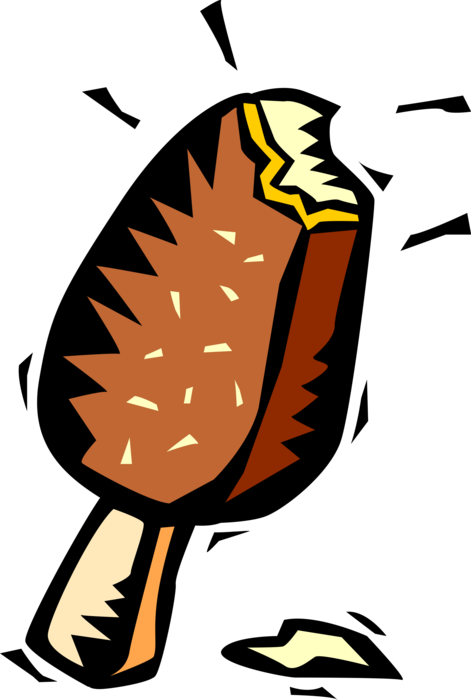 Vector Illustration of Chocolate Popsicle Frozen Ice Treat