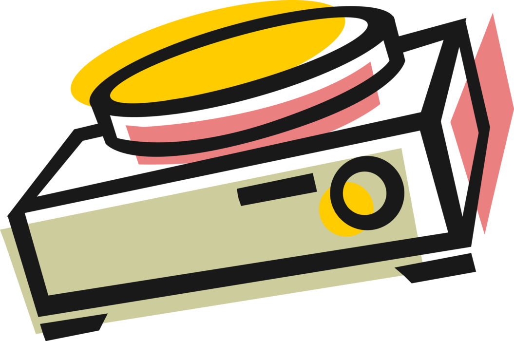 Vector Illustration of Slide Projector Opto-Mechanical Device Projects Photographic 35mm Slides