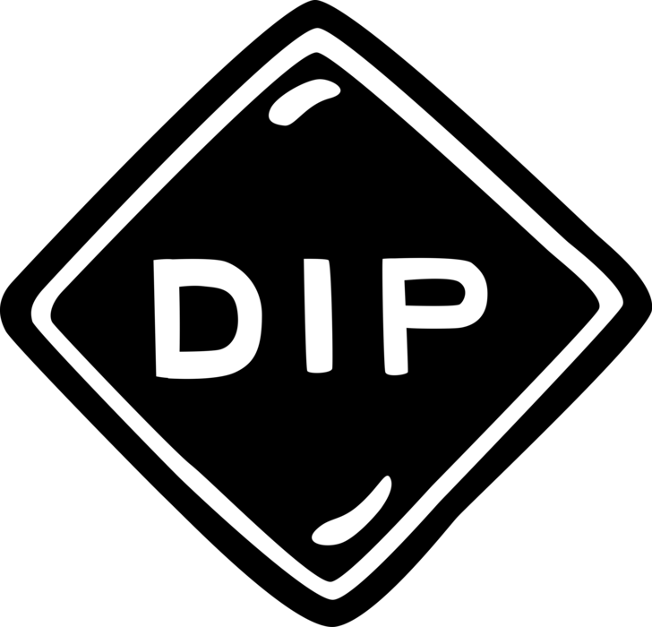Vector Illustration of Traffic Road Sign Indicates Dip in Road Surface