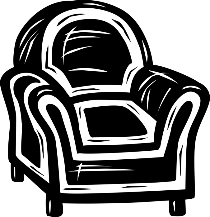 Vector Illustration of Chair Furniture with Four Legs Seats Single Person 