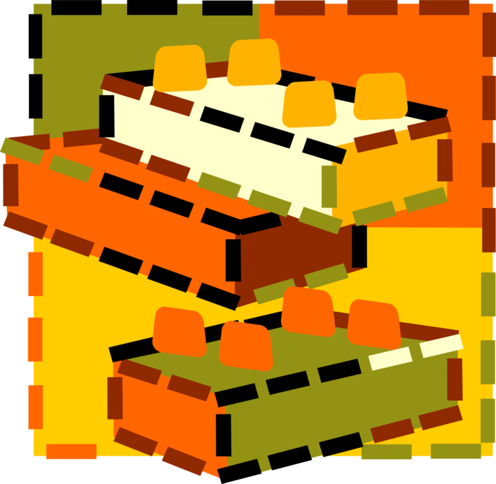 Vector Illustration of Child's Play Toy Interlocking Building Construction Blocks