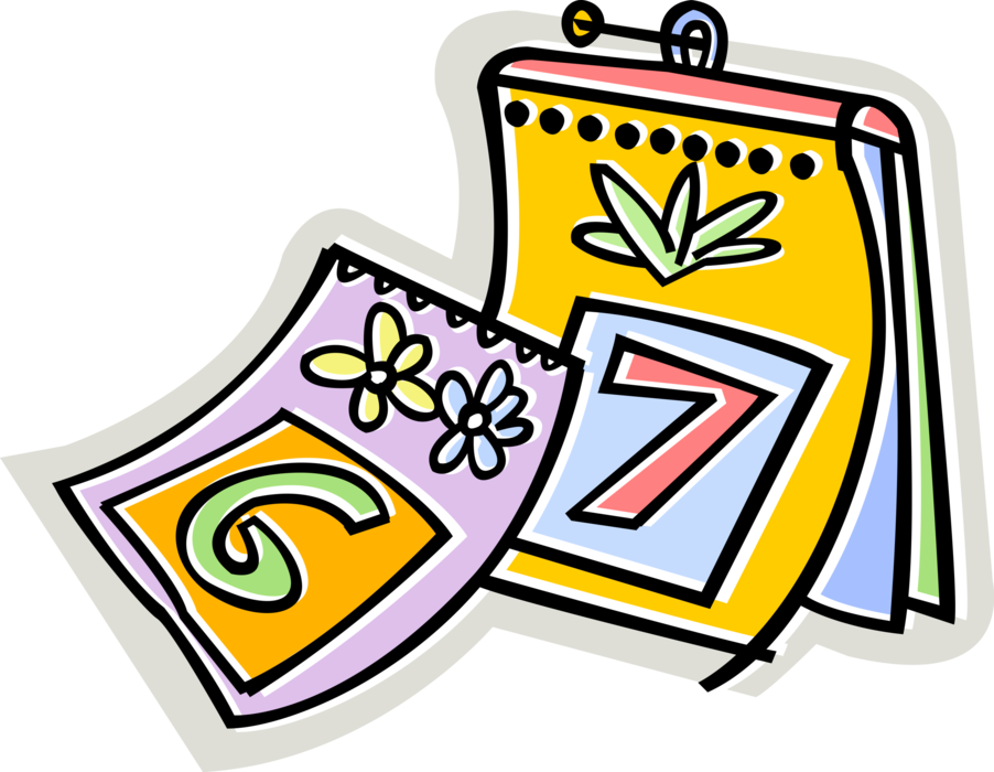 Vector Illustration of Calendar Organizes Days for Social, Religious, Commercial or Administrative Purpose