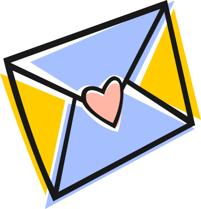 Vector Illustration of Valentine's Day Sentimental Greeting Card Love Letter Expression of Affection
