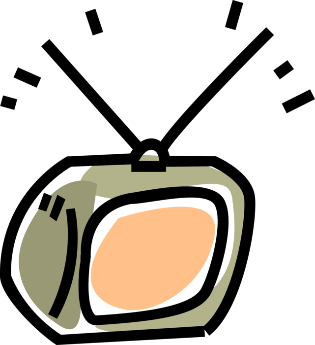 Vector Illustration of Television or TV Set Mass Medium, for Entertainment, Education, News, and Advertising