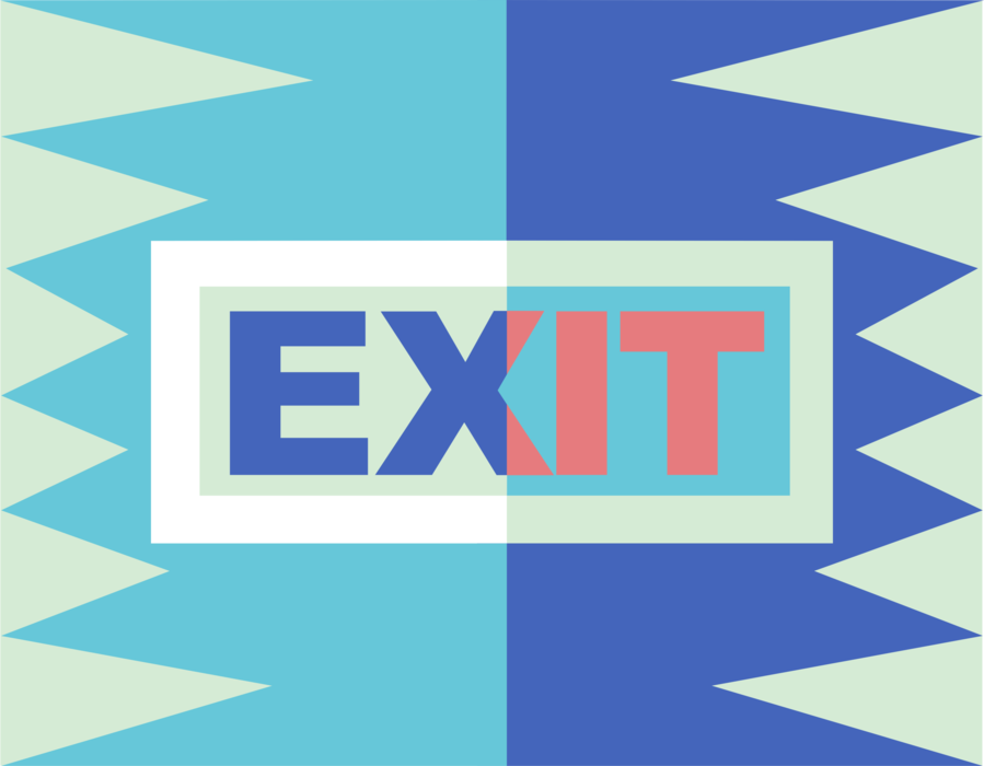 Vector Illustration of Illuminated Exit Sign