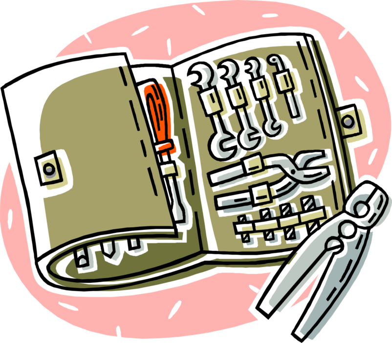 Vector Illustration of Hand Tool Set in Case