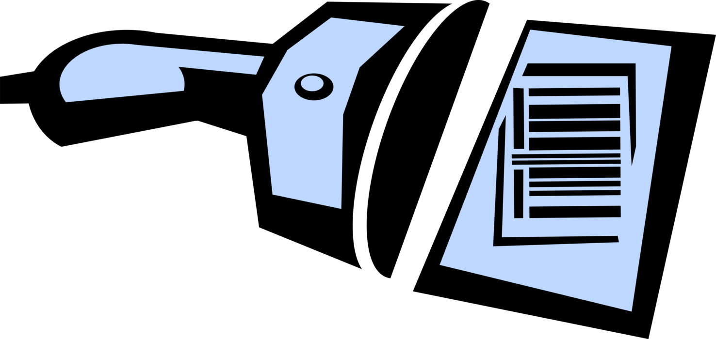 Vector Illustration of Universal Product Code UPC Barcode Scanner for Tracking Trade Items