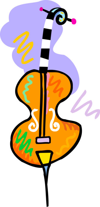 Vector Illustration of Fiddle Violin Stringed Musical Instrument