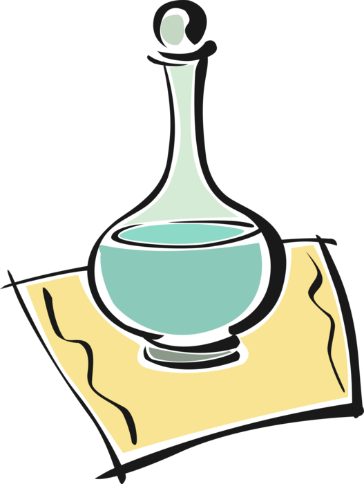 Vector Illustration of Decanter Serving Vessels for Wine Allows Wine to "Breathe"