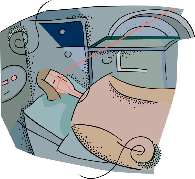 Vector Illustration of Laser Surgery in Hospital Operating Room with Patient
