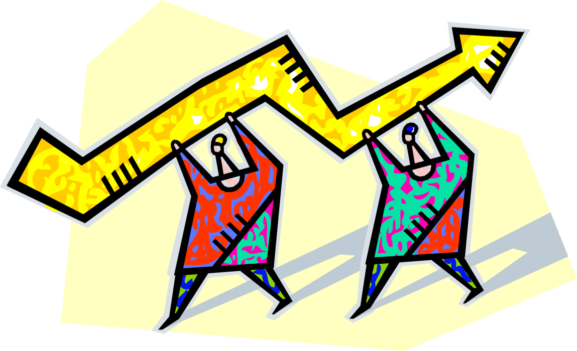 Vector Illustration of Advancing Business Initiatives with Progression Arrow