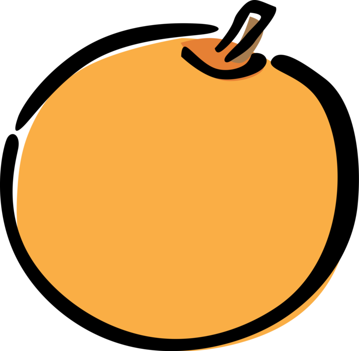 Vector Illustration of Edible Fruit Peach or Nectarine Orange