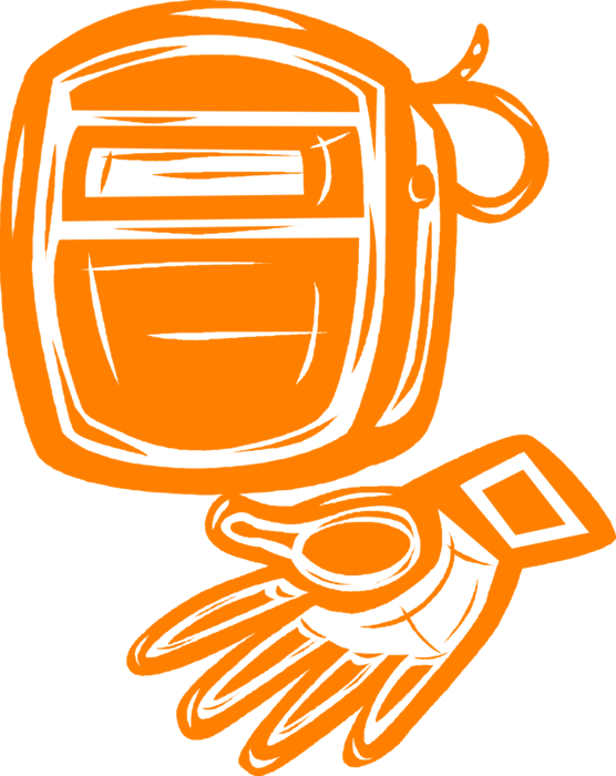 Vector Illustration of Welding Equipment Welder's Mask and Protective Gloves