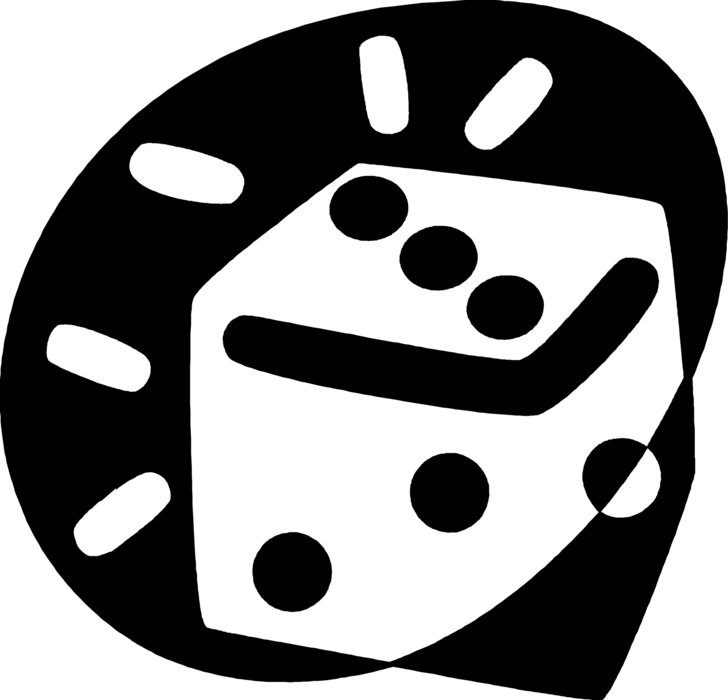 Vector Illustration of Dice used in Pairs in Casino Games of Chance or Gambling