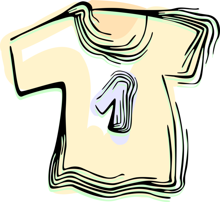 Vector Illustration of T-Shirt or Tee Shirt Unisex Fabric Garment
