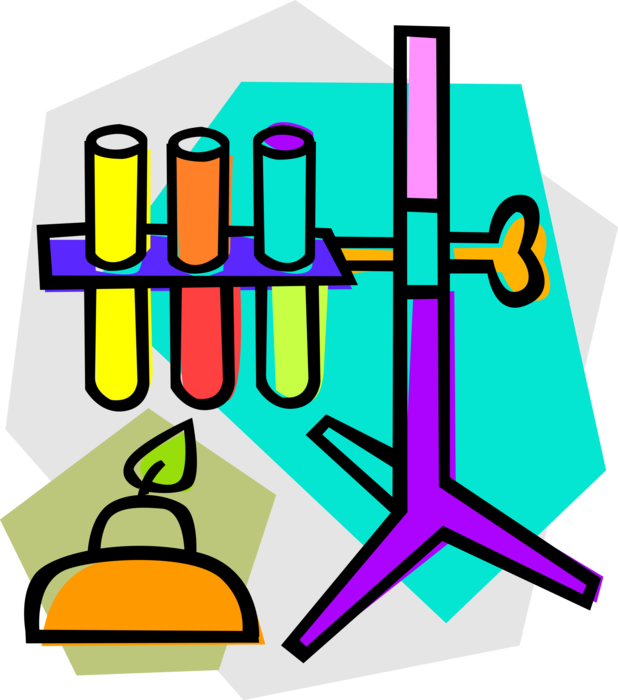 Vector Illustration of Test Tube or Culture Tube Laboratory Glassware in School Chemistry Class