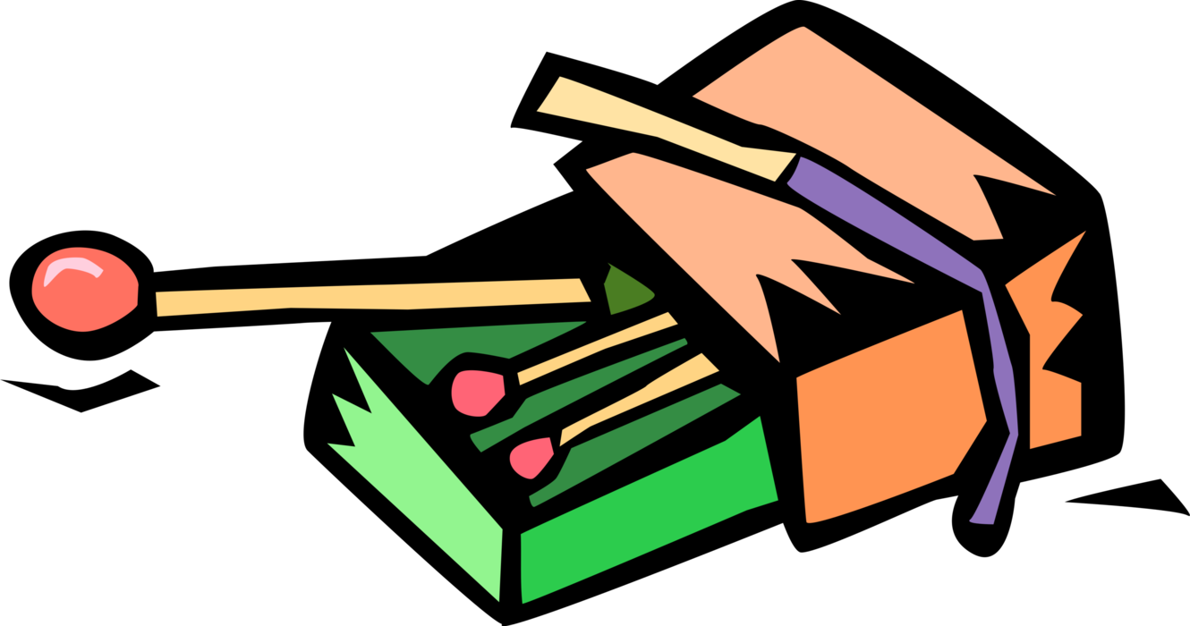Vector Illustration of Box of Wooden Matches