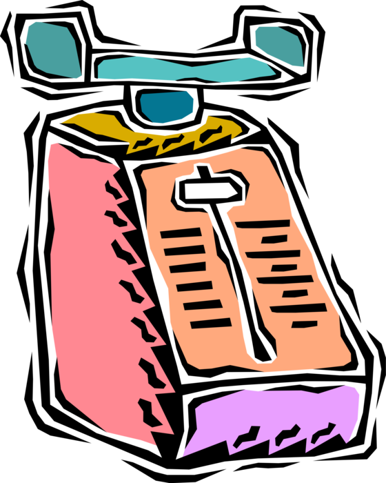 Vector Illustration of Weigh Scale Force-Measuring Device for Weight Measurement