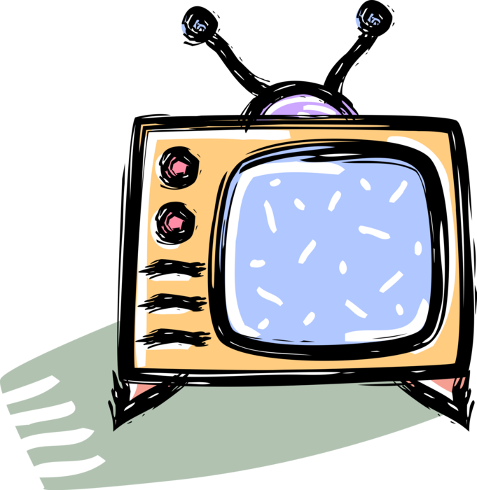 Vector Illustration of Television or TV Set Mass Medium, for Entertainment, Education, News, and Advertising