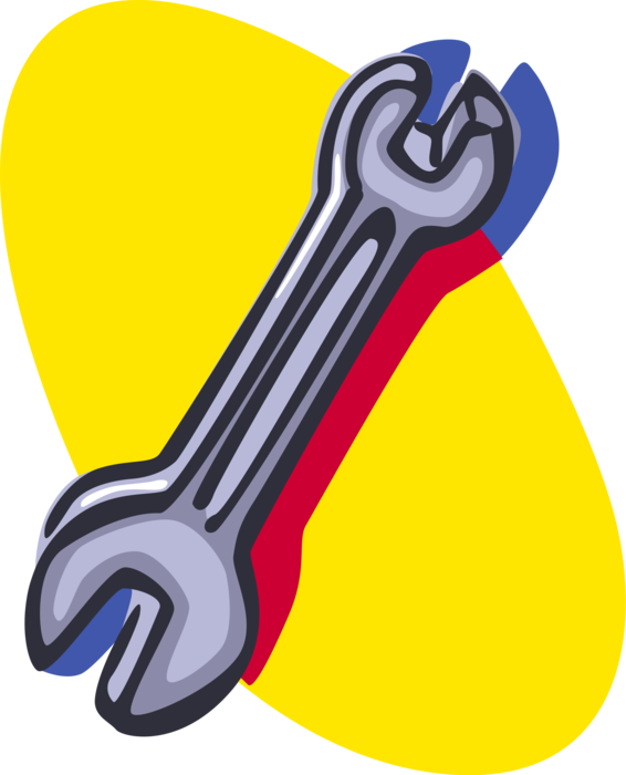 Vector Illustration of Workbench Wrench Tool