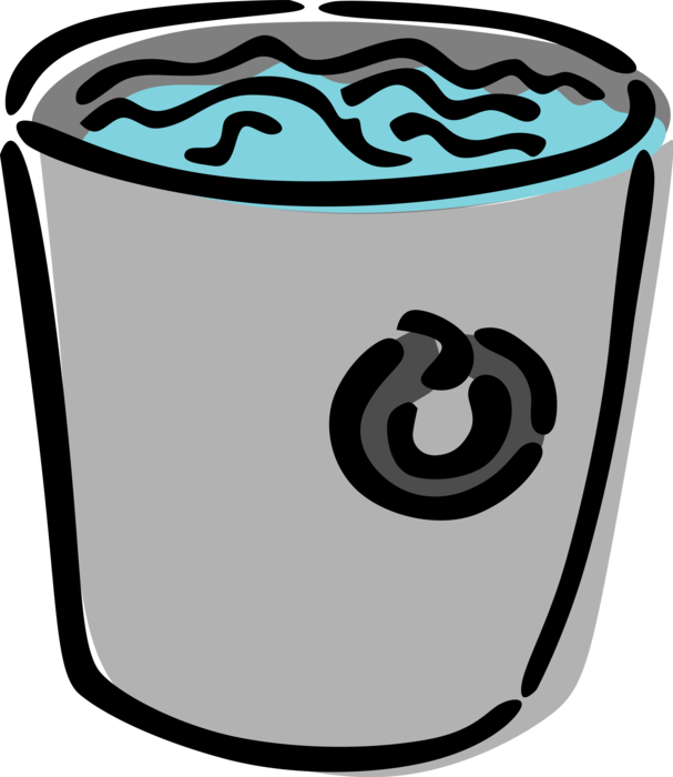 Vector Illustration of Pail or Bucket of Water