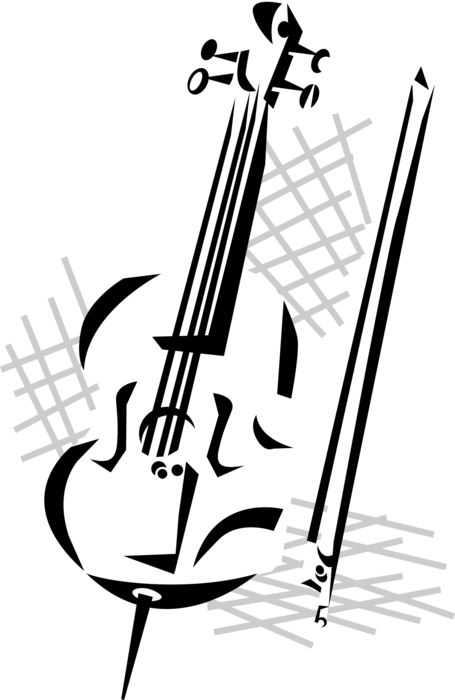 Vector Illustration of Fiddle Violin Stringed Musical Instrument