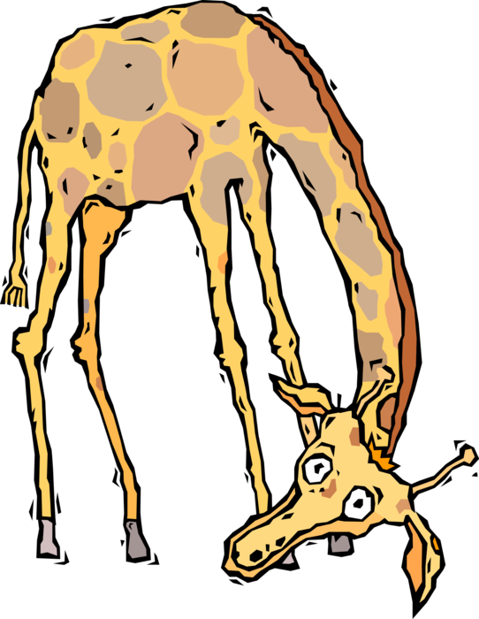 Vector Illustration of Long-Necked African Giraffe