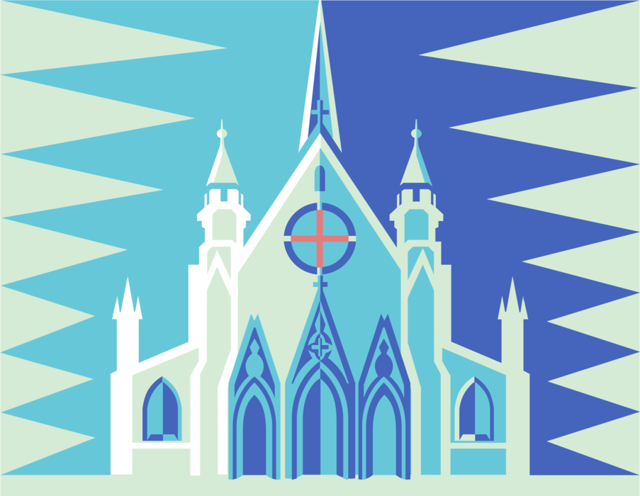 Vector Illustration of Christian Religion Church House of Worship
